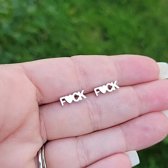 Unapologetic Stud Earrings, titanium, unisex - Picture 1 of 5